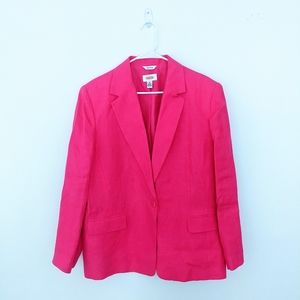 Talbots Irish Linen Pink Jacket Blazer Plus 18